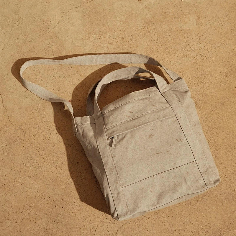 washed canvas tote bag